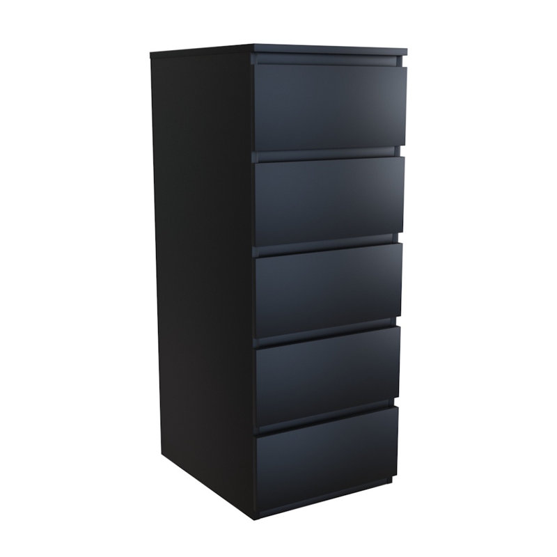 Deckland 40cm W 5 - Drawer Chest of Drawers, Black