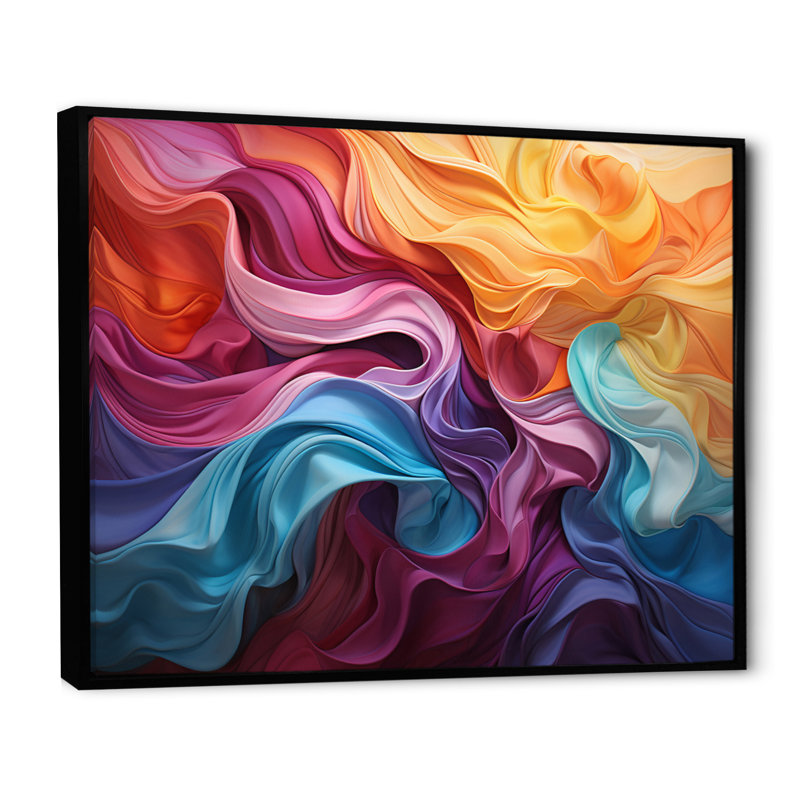 Opt Optical Swirls sur impression sur toile, Cadre flottant noir, H 34 po x l 44 po x P 1,5 po