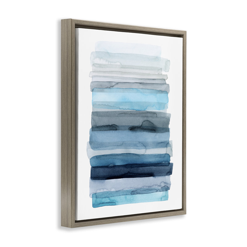 «Water Inspired Ombre Grain» par Grace Popp, H 21 po x l 17 po, Cadre flottant orme Montalcino
