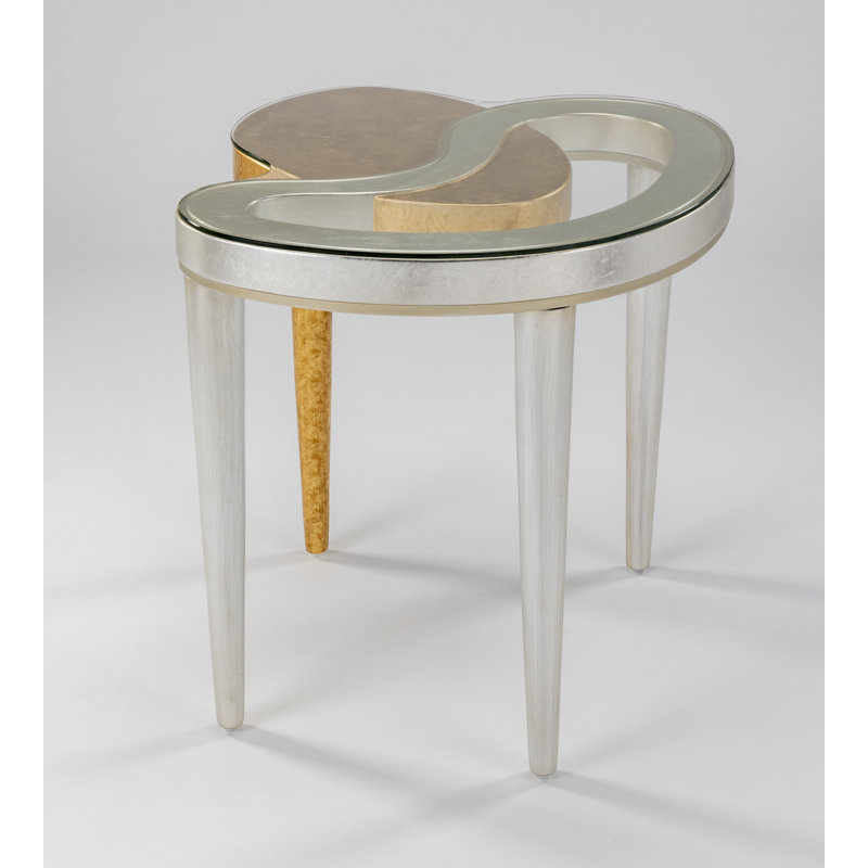 End Table, Silver/Gold