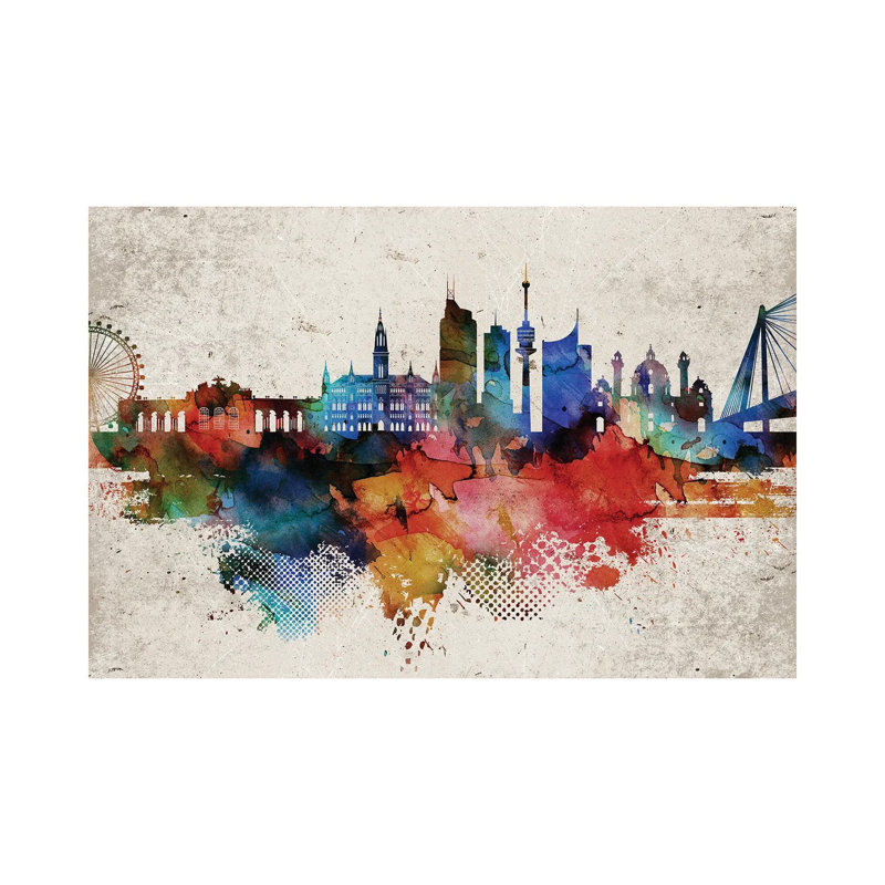 Vienna Abstract Skyline by WallDecorAddict - Wrapped Canvas Print, 66.04 cm H x 45.72 cm W x 1.91 cm D