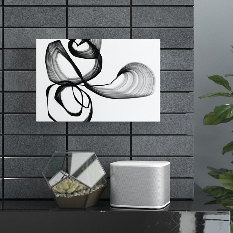 « de poésie abstrait en noir et blanc 104 », impression sur toile, H 8 po x l 12 po x P 2 po