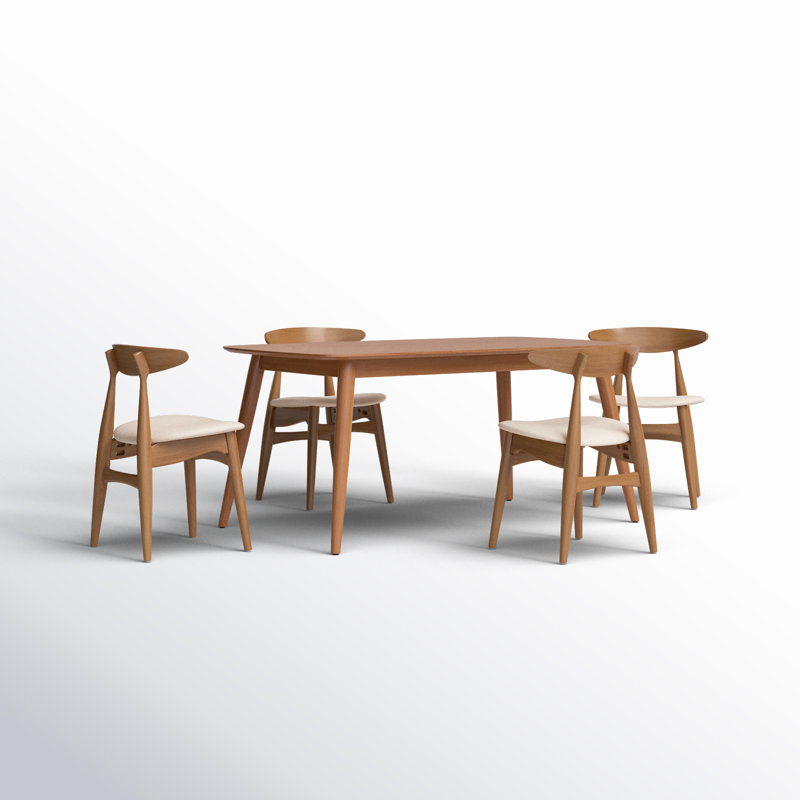 Ensemble de salle à manger 5 pièces Gallman, H 29,33 po x L 59,06 po x l 35,44 po, Beige, Naturel