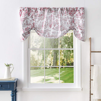 Amelie Cotton Toile Tie-Up Window Valance