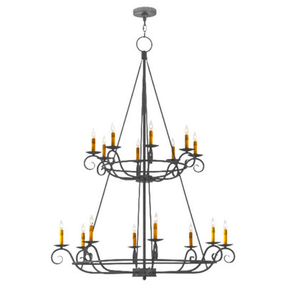 Lustre à niveaux 16 lumières de style bougie Estrella