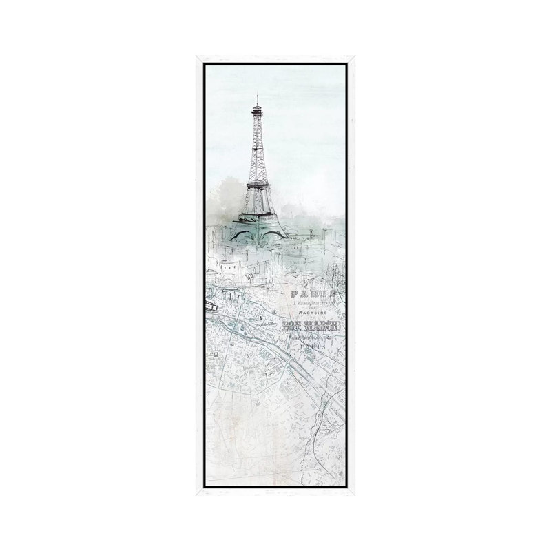 Soir De Paris I by Isabelle Z - Panoramic Print on Canvas, 152.4 cm H x 50.8 cm W, White Framed