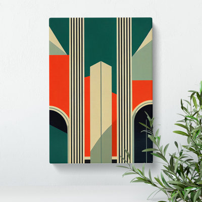 Art Deco Architecture No.3 Skyscraper - Wrapped Canvas