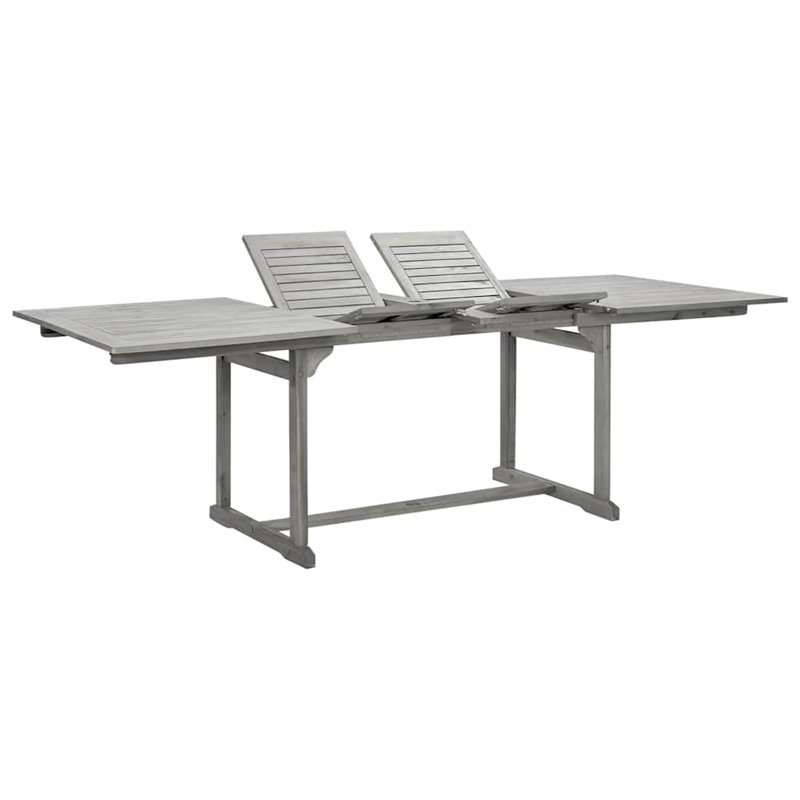 Table basse de patio en bois, L 39,4 po x L 63 po x H 29,5 po, gris