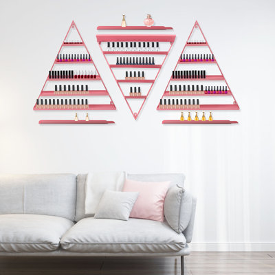 6 PCS Présentoir à vernis à ongles 5 niveaux Support de rangement mural triangulaire pour organisateur de bouteilles de salon de manucure