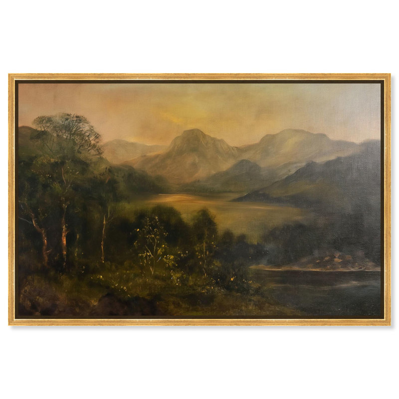 Highland Hues Canvas Classic Landscape by, 37" H x 55" W, Gold Frame