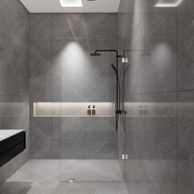 36 In. W X 78 In. H Frameless Fixed Single Panel Shower Screen Door With 3/8 In. Clear Glass