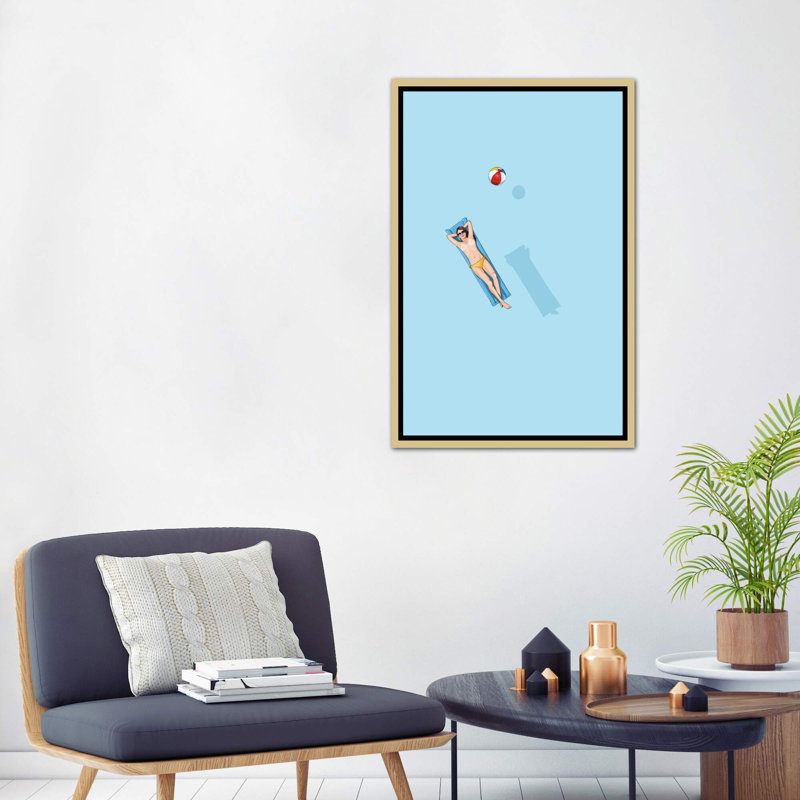 « floating under the sun » par jason ratliff-print, H 48 po x l 32 po x P 1,5 po, Toile encadrée d'or