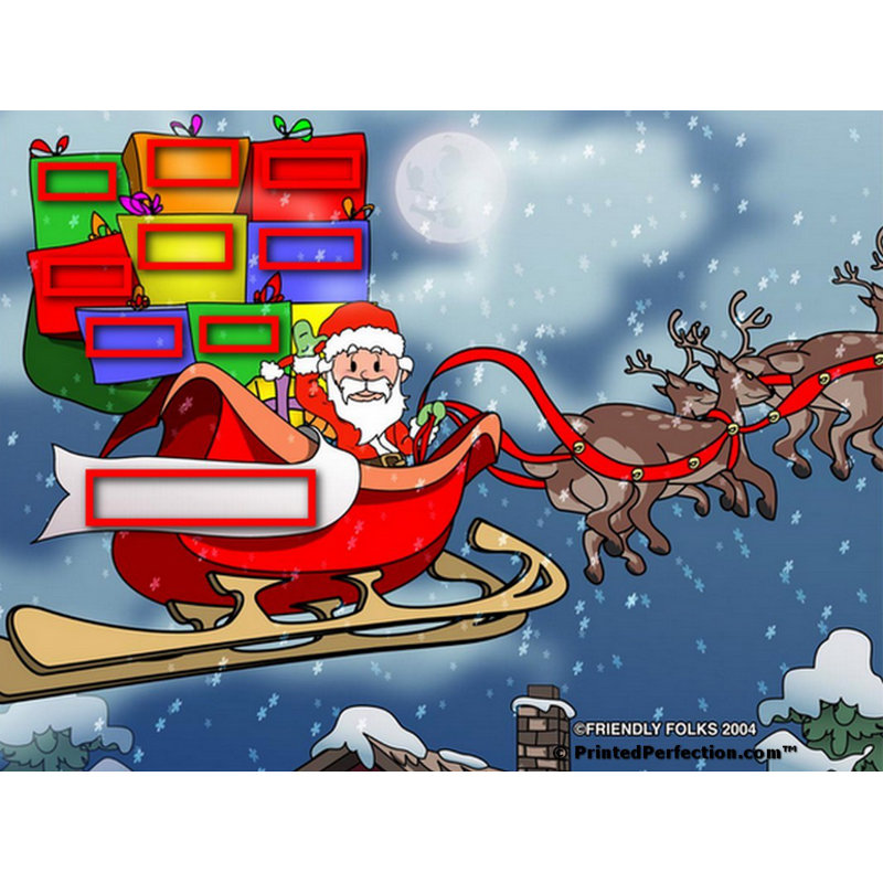 Porte-clés en bois personnalisé Père Noël en traîneau, Oui