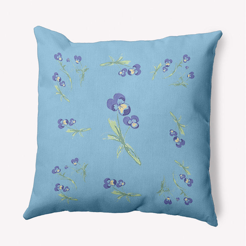 Floral Polyester Throw Pillow, 16" H x 16" W, Square