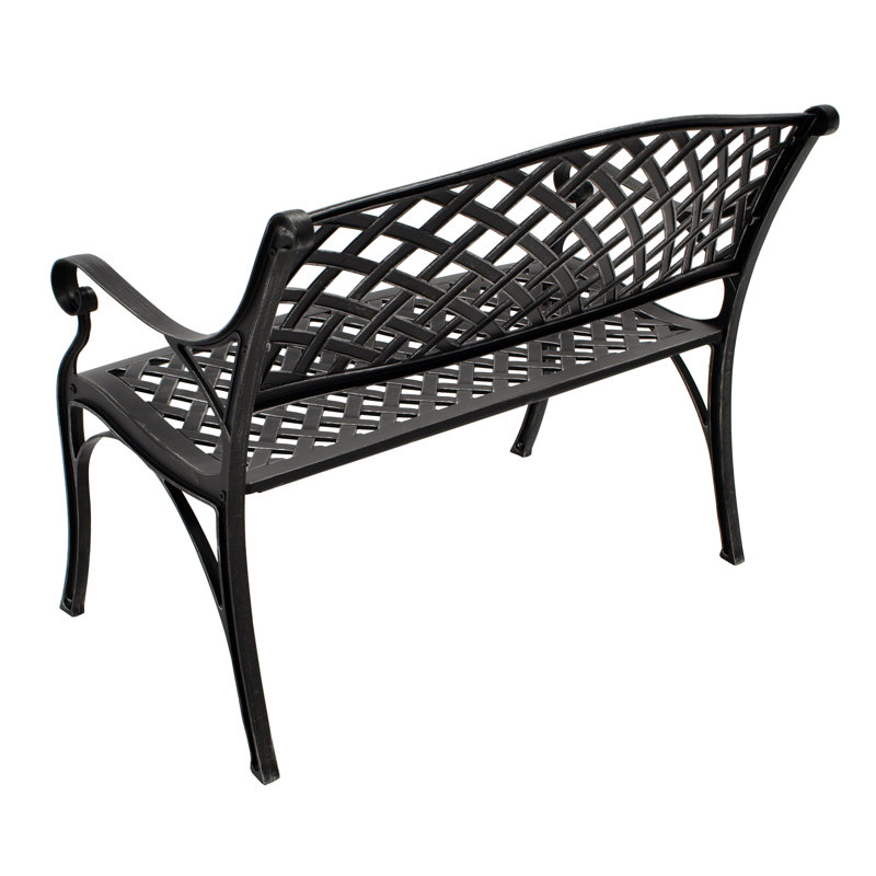Sprague Aluminum Outdoor Bench, Antique Grey