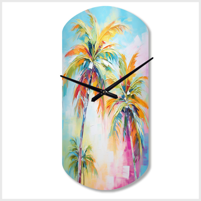 Horloge murale Popart Palm Trees III - Palm Trees, Petit