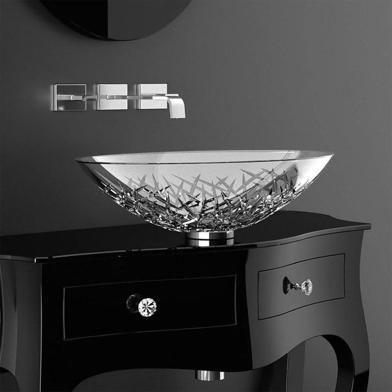 Diamante 17.1'' L Bathroom Sink, Silver