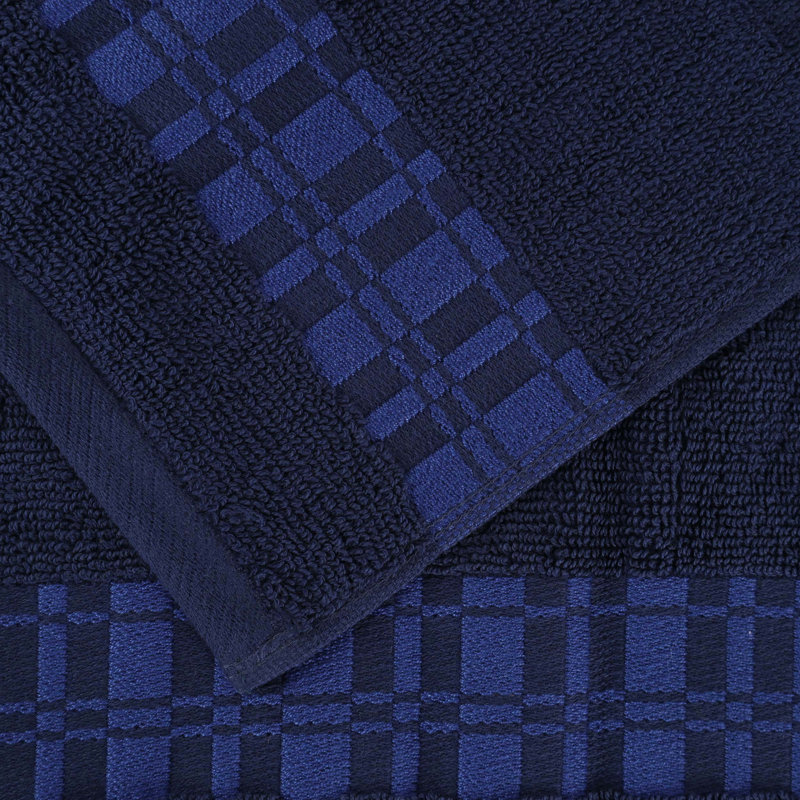  Blue Nile Mills Premium Cotton Quick Drying Bath Towels, Navy