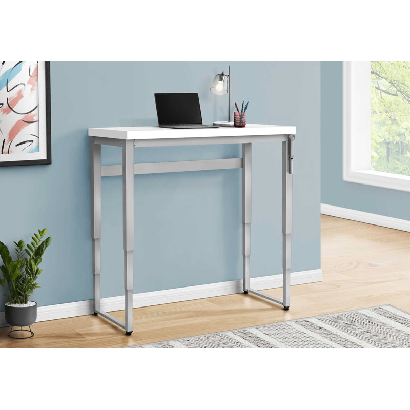 Bureau d'ordinateur, bureau personnel, debout, réglable, L 48 po, Blanc