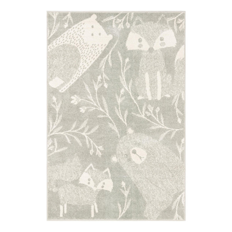 Whimsy Machine Woven Polypropylene Plastic Rug, Rectangle 3'11" x 5'11"