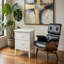 Table de chevet transitionnelle blanche élégante-1356573757