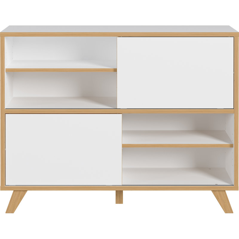 Armory 120 Cm Wide Sideboard, White/Imitation Navarre Oak
