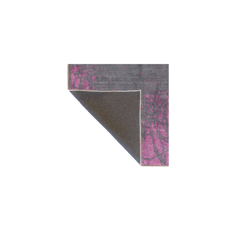Tapis rose lavable à la machine, Sous-tapis rectangulaire de 3 pi 3 po x 4 pi 11 po