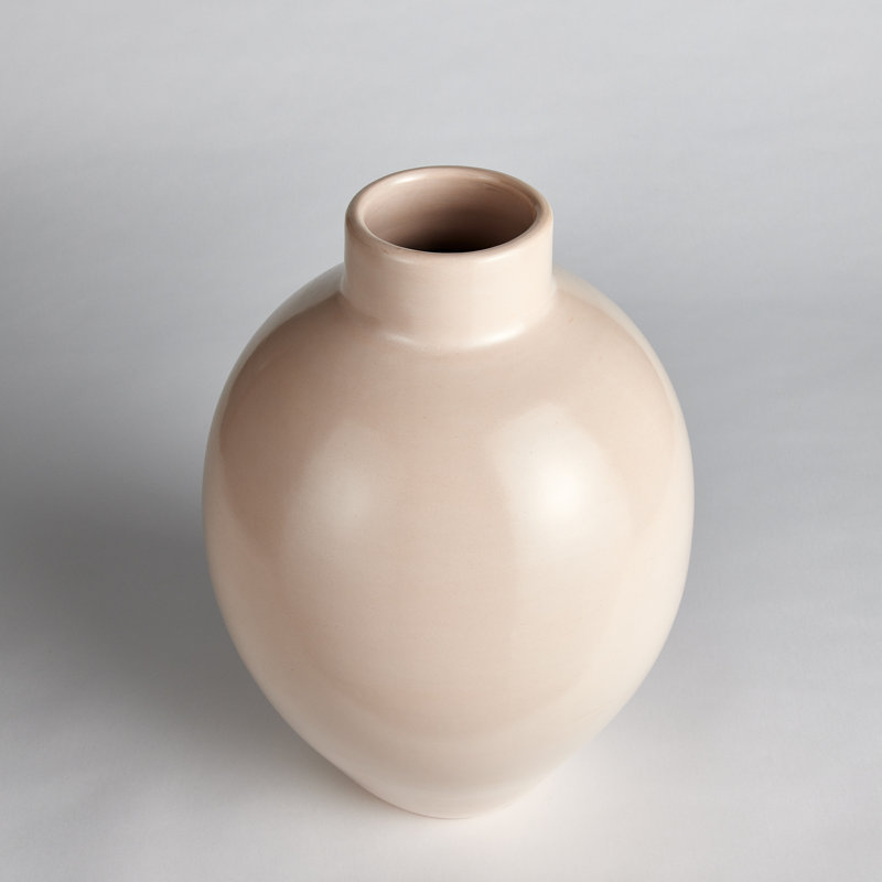 Analia Handmade Table Vase, Ecru, 16.5" H x 11.75" W x 11.75" D