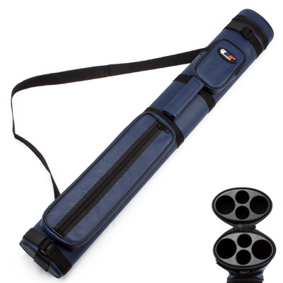 GSE 2x2 Oval Hard Billiard Pool Cue Stick Carrying Case - Holds 2 Butts & 2 Shafts