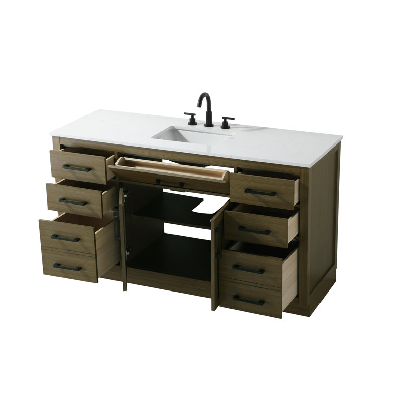 Ahner 60 inch Single Bathroom Vanity, Chestnut Brown