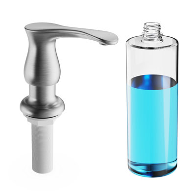 Sink Soap Dispenser Brushed Nickel,Soap Dispenser for Kitchen Sink Stainless Steel pump with ABS 17 OZ Large Soap Bottle