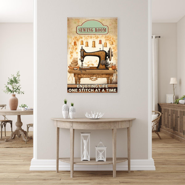 Trinx " Sewing Room " Print on Canvas | Wayfair