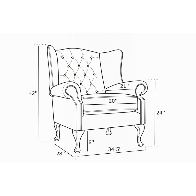 Upholstered Accent Chair, Grey