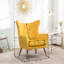Fauteuil à oreilles jaune avec dossier en velours luxueux, style velours-1920439965