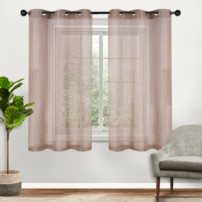 Sheer Curtains, Taupe, 42" W x 84" L