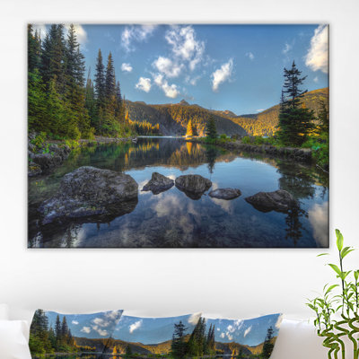 " Mountain Lake Surrounded By Trees "