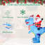 Père Noël sur un dinosaure gonflable
