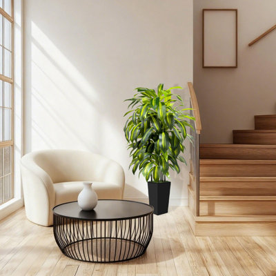 Arbre artificiel artificiel de 5 pi Dracaena d'intérieur - Faux plantes d'intérieur haut avec pot de fleurs - Faux arbre plante de plancher artificielle décor pour salon