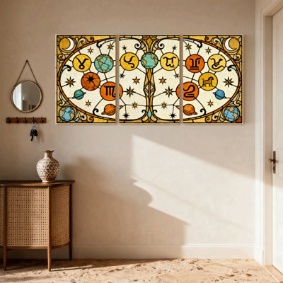 Ensemble de 3 impressions sur toile Zodiac