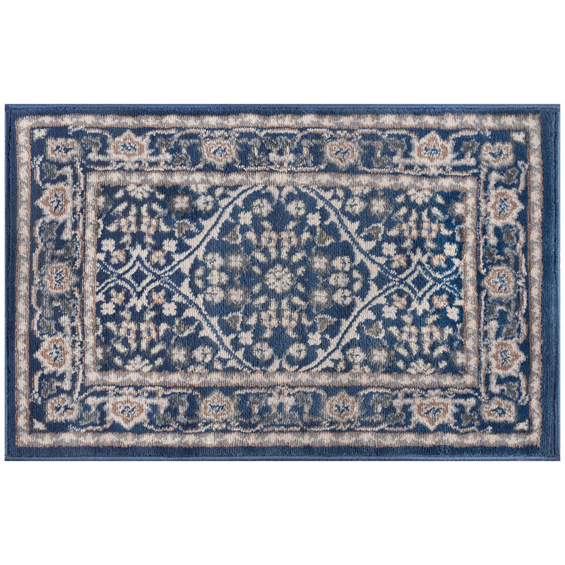 Tapis oriental bleu marine Wealden, Rectangulaire 2 pi x 3 pi