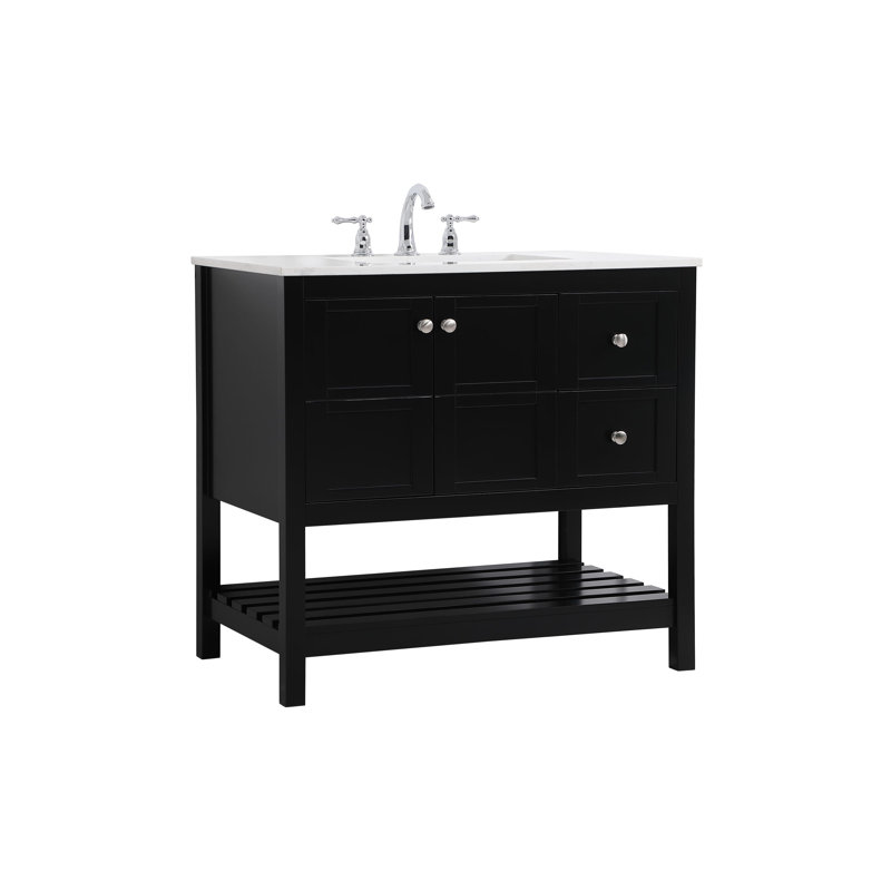 Ensemble de meuble-lavabo simple 36 po Krish, Noir