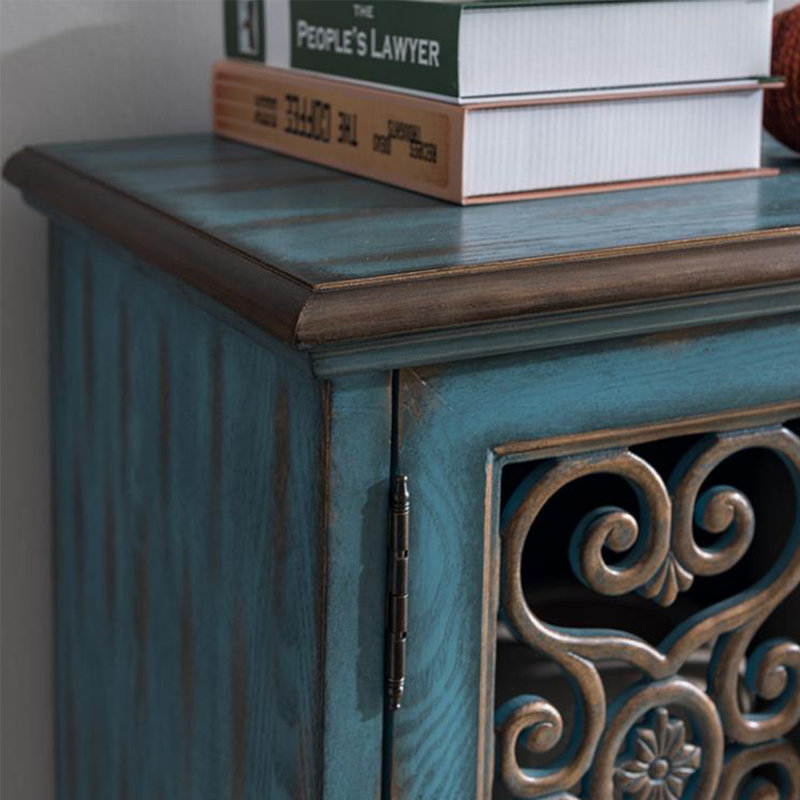 Armoire d'appoint polyvalente de style rustique américain, Brun/bleu