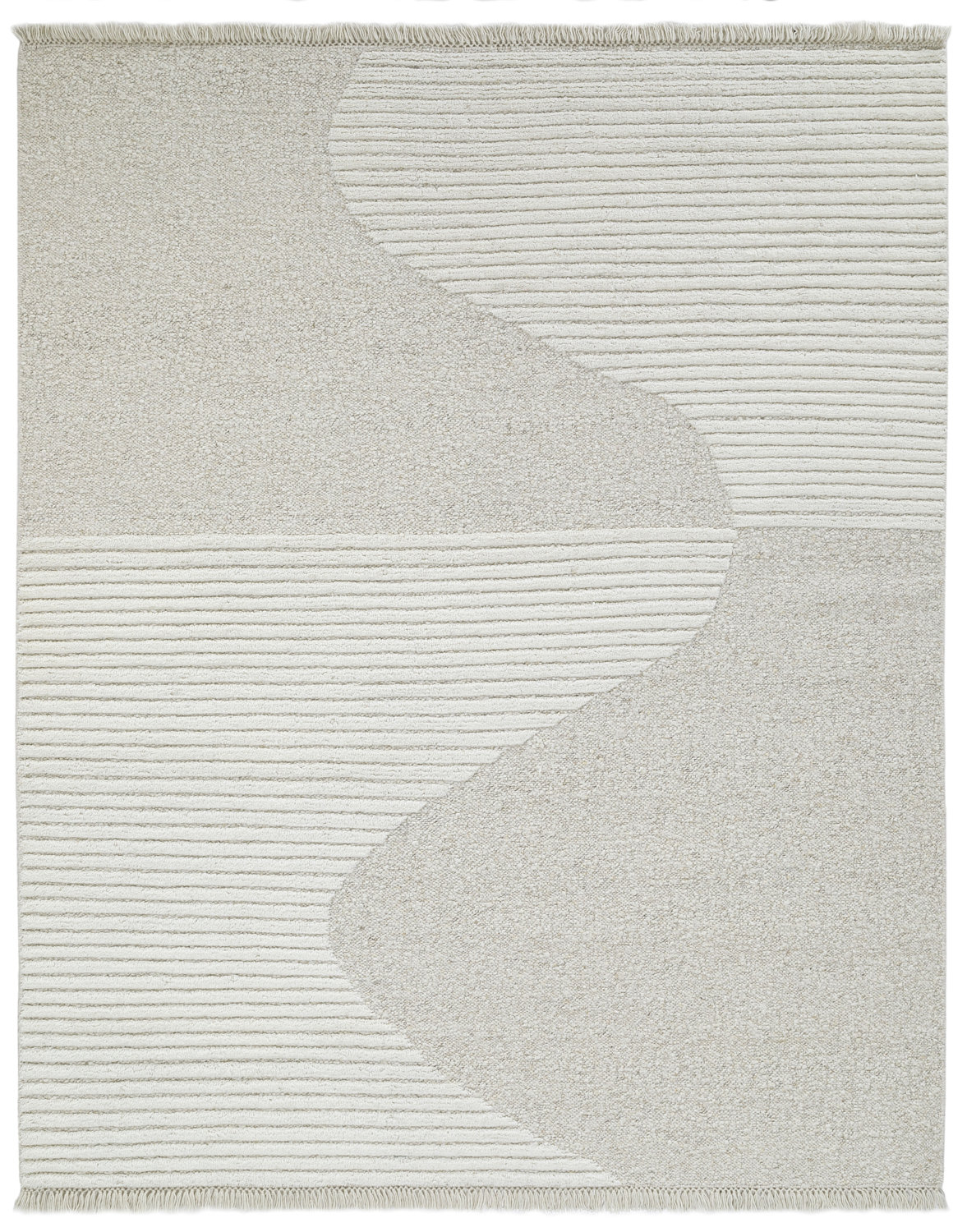 Alar Ivory Hand-Woven Wool Rug, Rectangle 7'6" x 9'6"