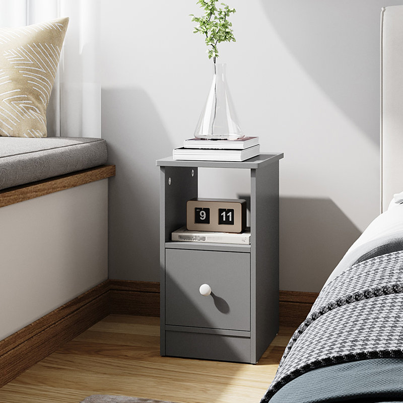Single-Drawer Nightstand in Starry Grey