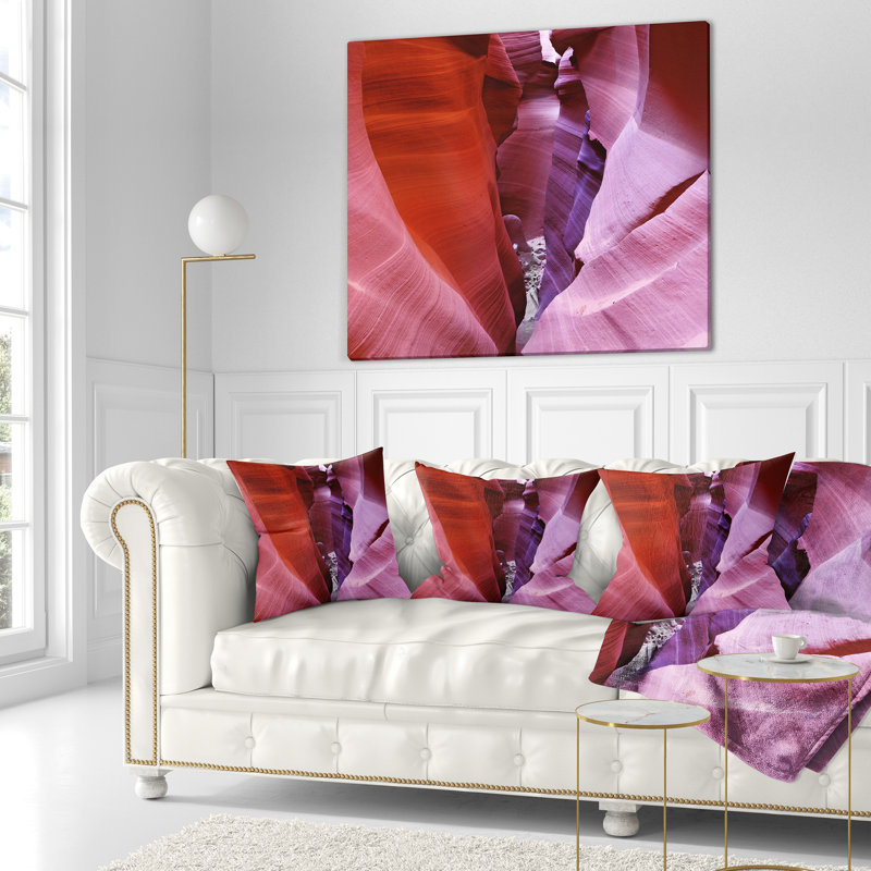 Coussin mauve à motif d'antanope - paysage, 16 po x 1 po, Type de produit