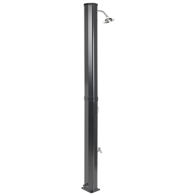 TOPOCALMA Solar Powered Temperature Controlled Stainless Steel Free Standing Outdoor Shower and Footwash Spout