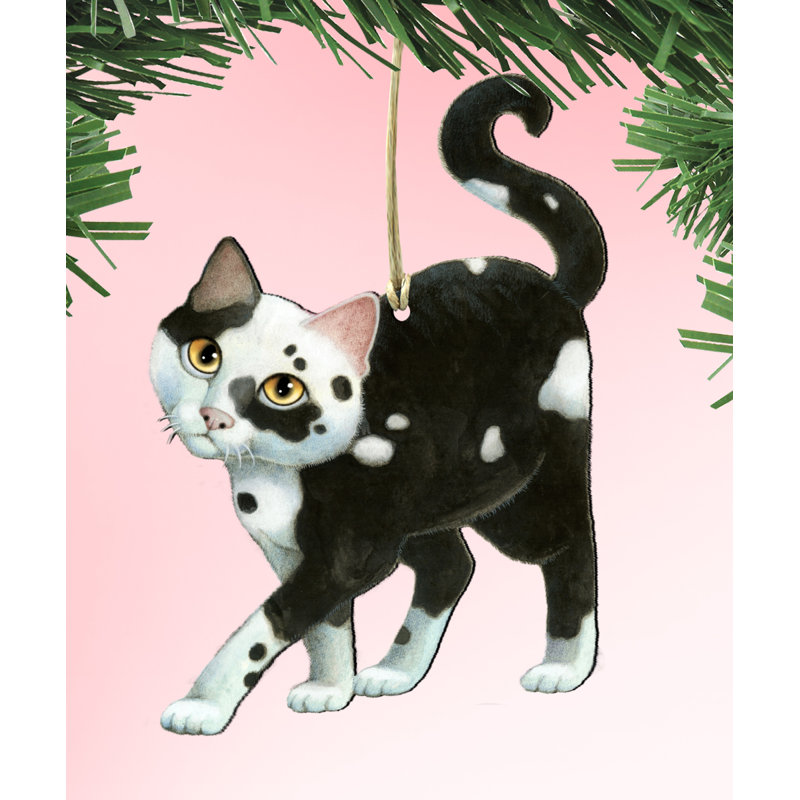 Ornement suspendu en bois de chat crème cookie’n