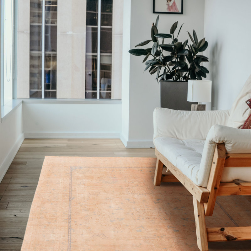 Tapis unique en laine de 7 pi 7 po x 10 pi 6 po brun clair Joss