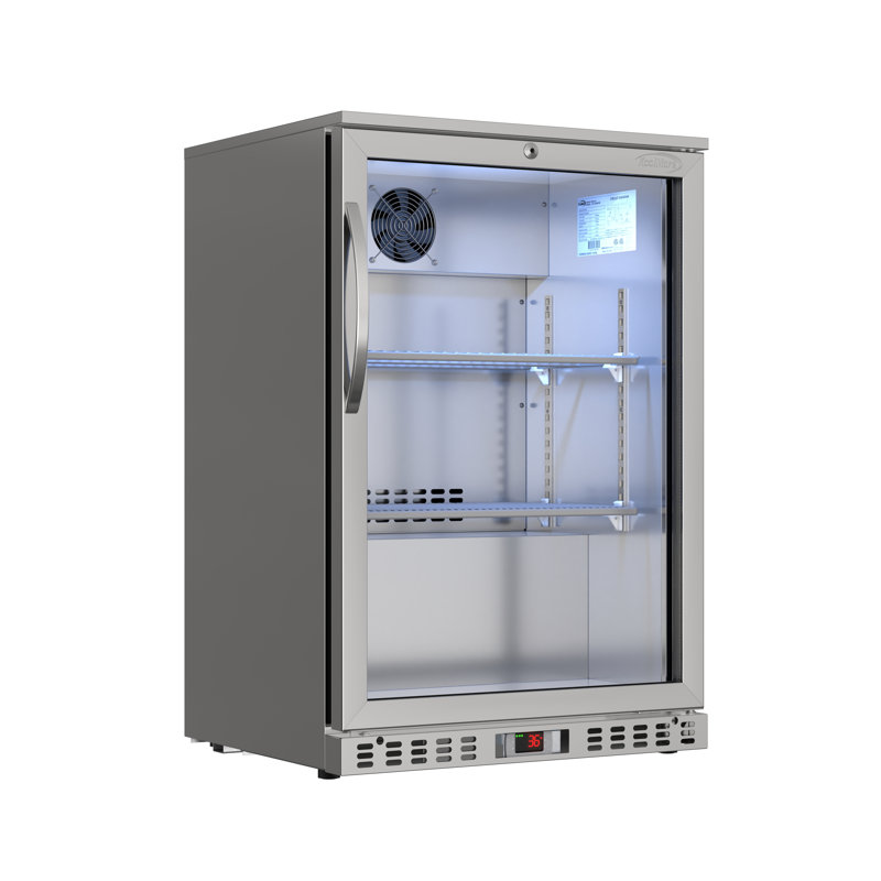 24 in. W 4.1 cu. ft. Commercial Glass Door Back Bar Cooler Refrigerator with LED Lighting in Stainless Steel, Stainless Steel