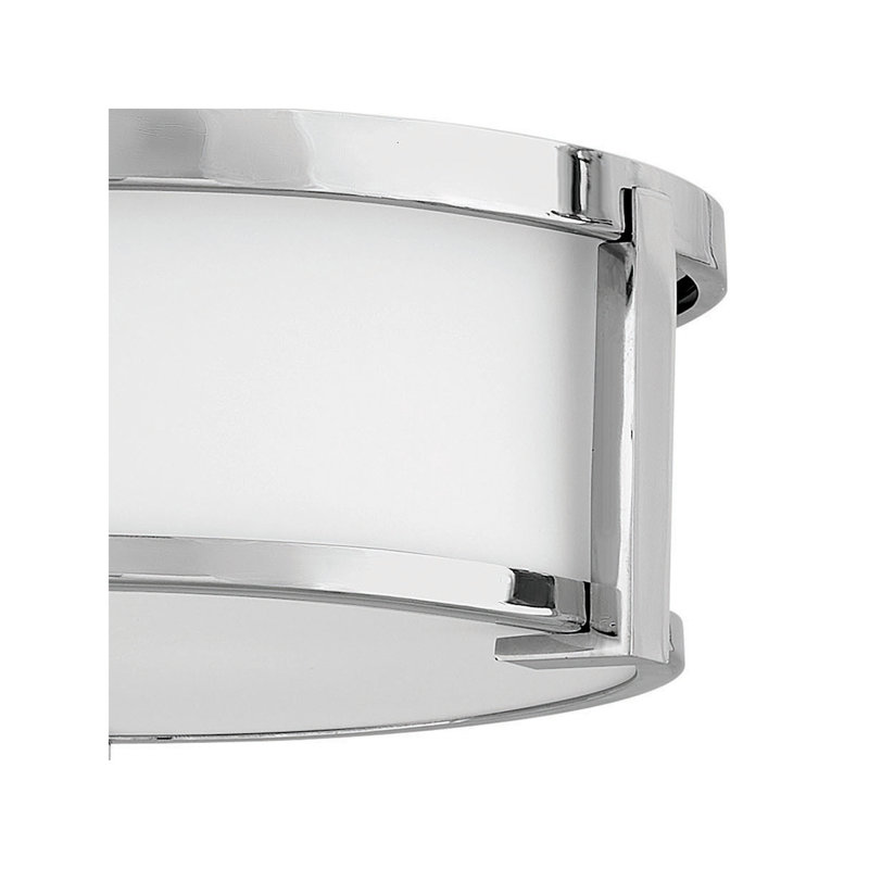 Lowell Modern Flush Mount Ceiling Light, H 4,75 po x l 13,25 po x P 13,25 po, Chrome
